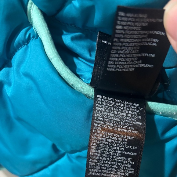 The North Face Perrito Reversible Hooded Jacket Tie-Dye Purple Blue Girls Large - Picture 6 of 14